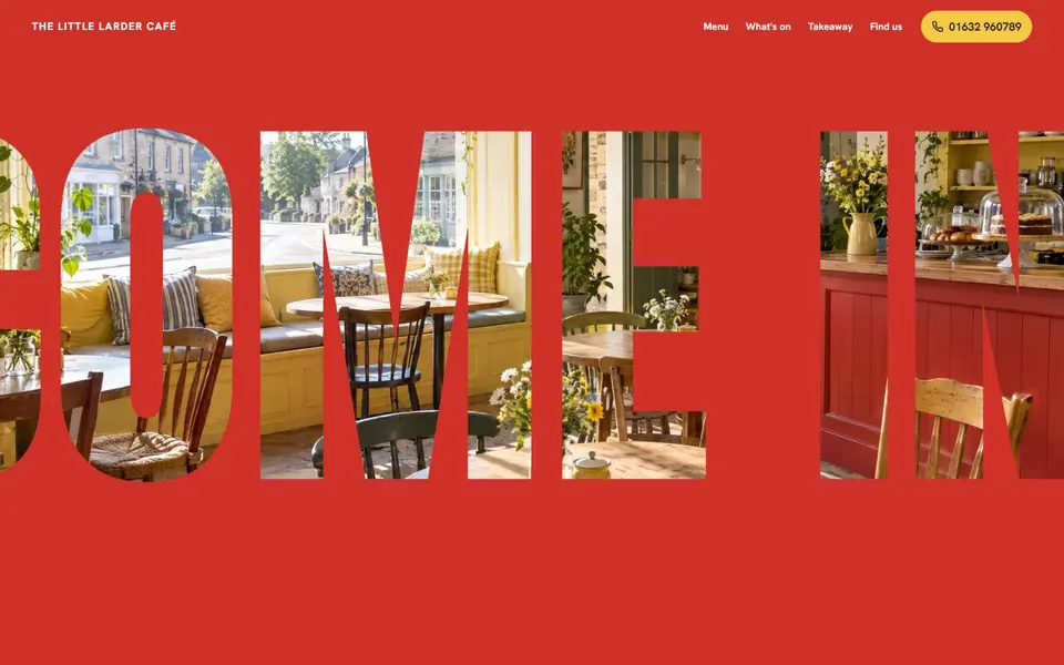 The Little Larder Café example site: through the letters