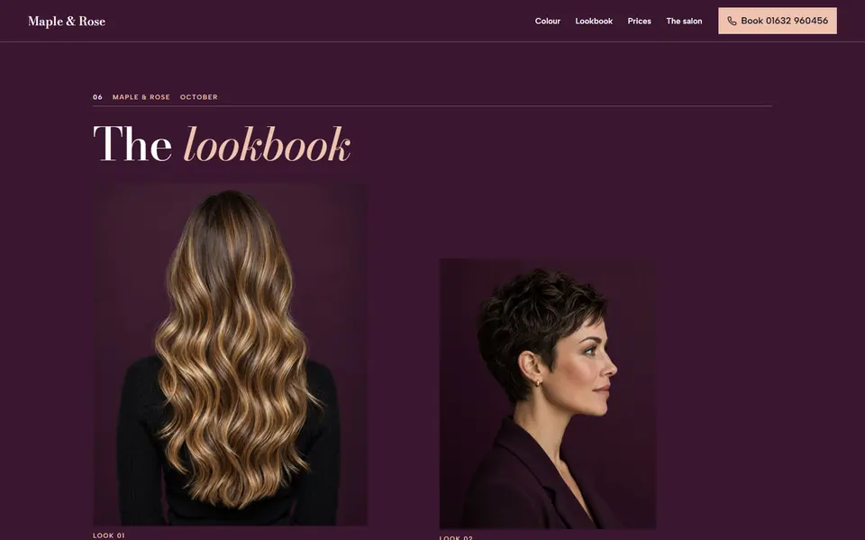 Maple & Rose example site: the lookbook